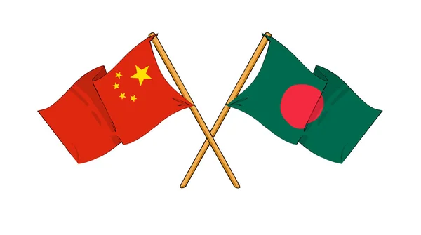 Alleanza e amicizia Cina e Bangladesh — Foto Stock