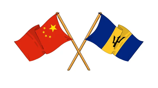 China and Barbados alliance and friendship — Stock Photo, Image