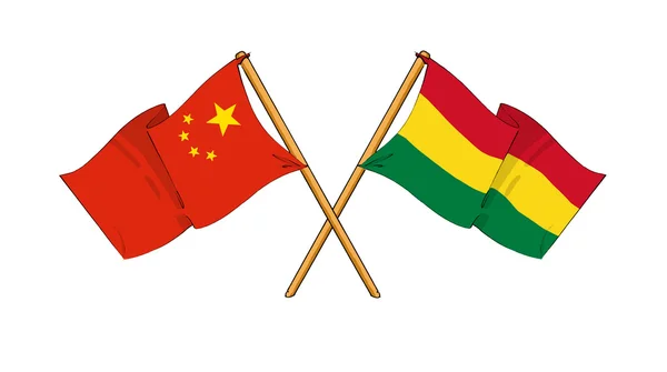中国、ボリビアの同盟および友情 — ストック写真
