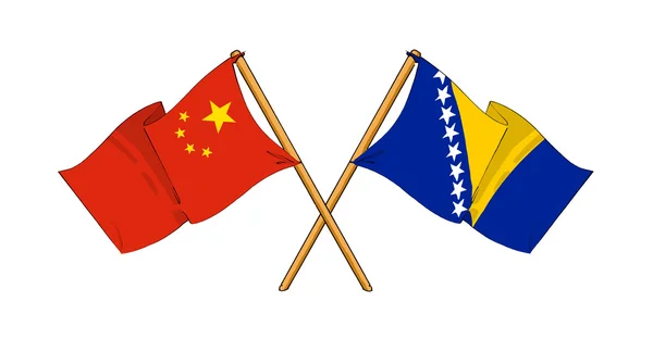 China and Bosnia and Herzegovina alliance and friendship — Stock Photo, Image