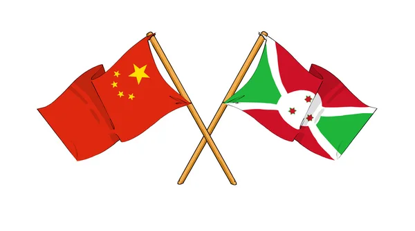 Alianza y amistad entre China y Burundi — Foto de Stock