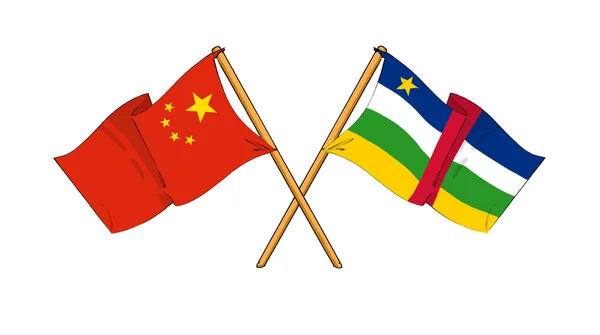 Çin ve Orta Afrika Cumhuriyeti İttifak ve dostluk — Stok fotoğraf