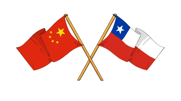 Alianza y amistad entre China y Chile —  Fotos de Stock
