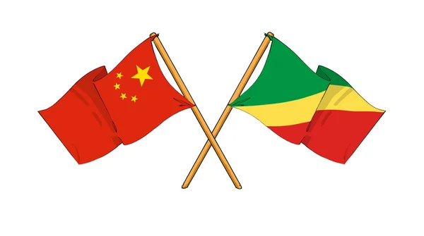 China and Republic of the Congo alliance and friendship — Stock Photo, Image
