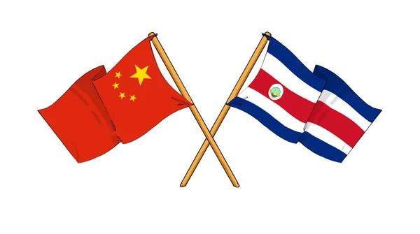 China and Costa Rica alliance and friendship — Stock Photo, Image