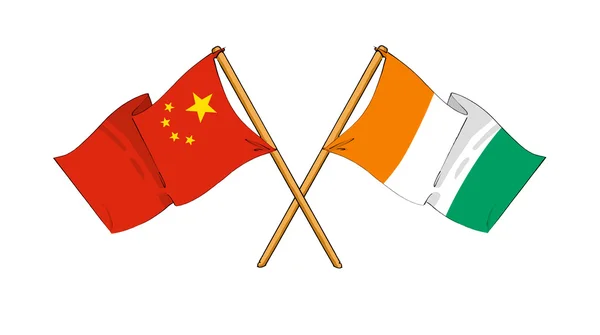 Alianza y amistad entre China y Costa de Marfil — Foto de Stock