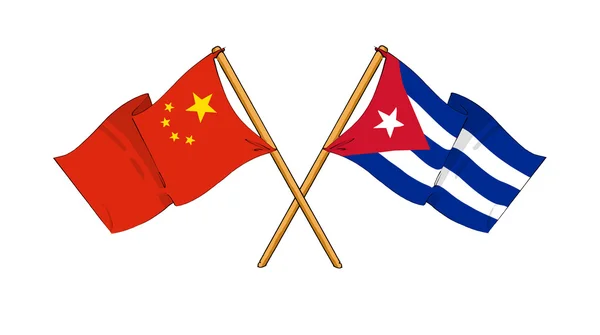 Alianza y amistad entre China y Cuba — Foto de Stock