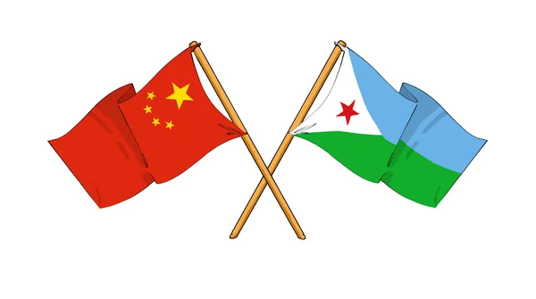 China y Djibouti alianza y amistad — Foto de Stock