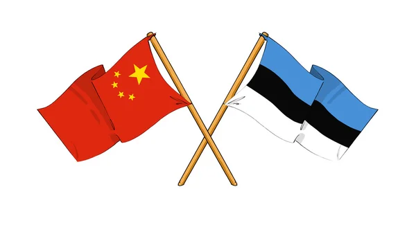 Китай та Естонії Альянсу та дружби — стокове фото