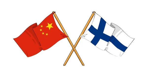 Союз и дружба Китая и Финляндии — стоковое фото