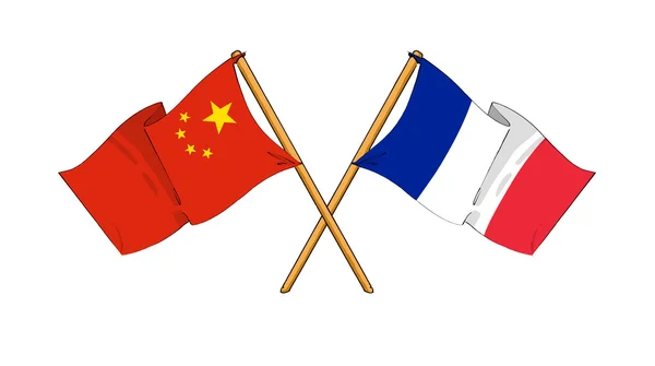 China en Frankrijk alliance en vriendschap — Stockfoto