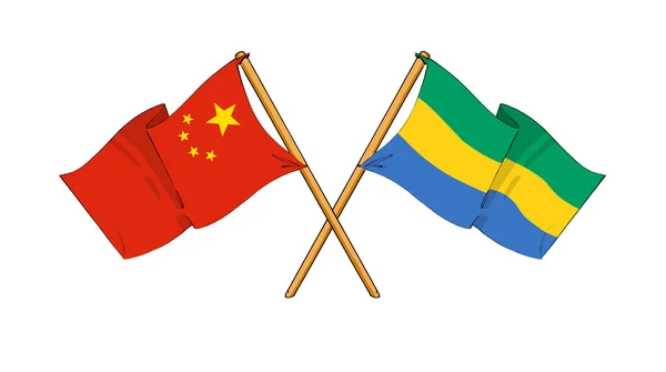 Alleanza e amicizia Cina e Gabon — Foto Stock