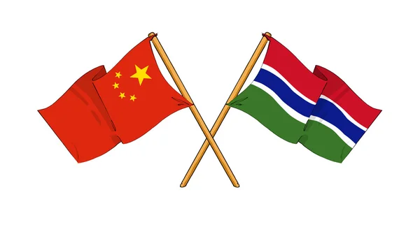 China and The Gambia alliance and friendship — Stock Photo, Image