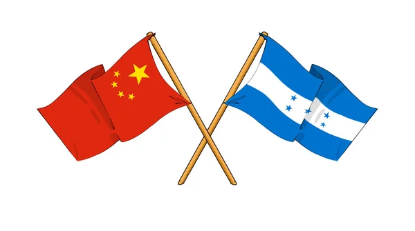 Kina och honduras alliansen och vänskap — Stockfoto