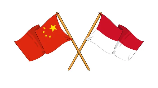 Союз и дружба Китая и Индонезии — стоковое фото