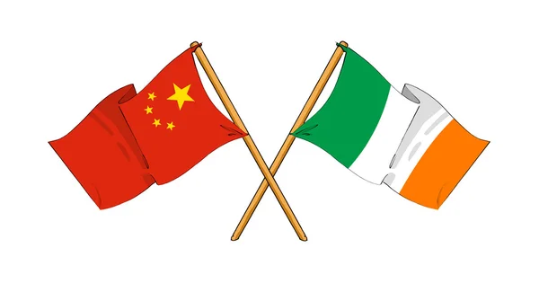 中国和爱尔兰共和国联盟和友谊 — 图库照片