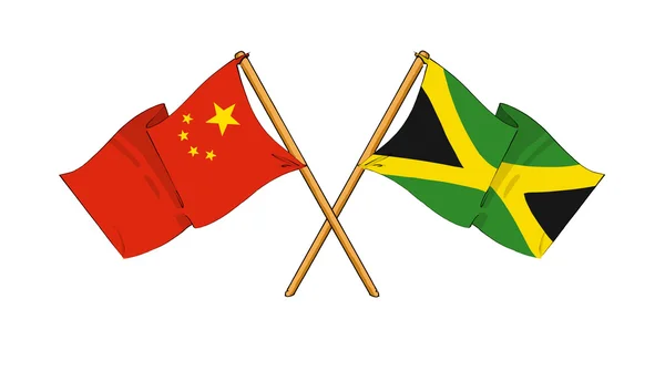 China en jamaica Bondgenootschap en vriendschap — Stockfoto
