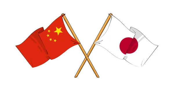 Китай і Японія Альянсу та дружби — стокове фото