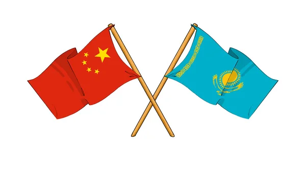 中国和哈萨克斯坦的联盟和友谊 — 图库照片