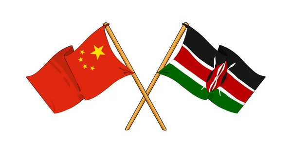 Kina och kenya alliansen och vänskap — Stockfoto