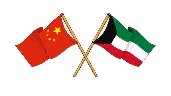 中国やクウェートの同盟および友情 — ストック写真
