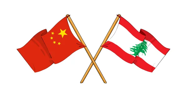 中国和黎巴嫩联盟和友谊 — 图库照片