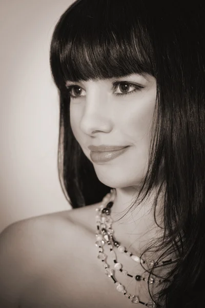 stock image Black and white portrait of a girl