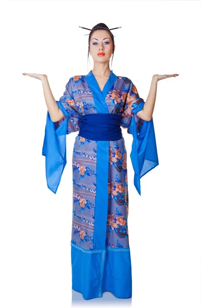 Młoda kobieta w japoński kimono — Zdjęcie stockowe