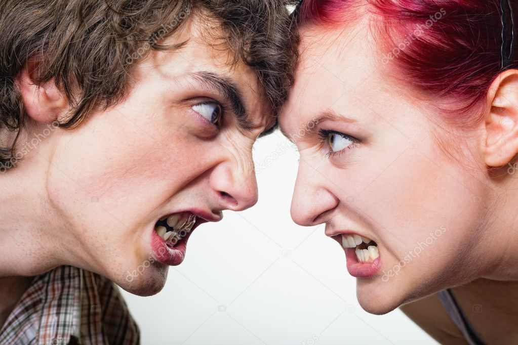 Couple angry shouting 