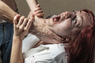 Woman victim of domestic violence 