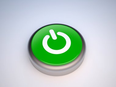 Power green button clipart