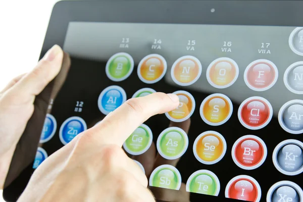 stock image Periodic table on screen