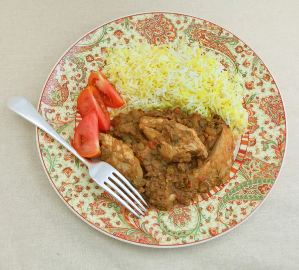 Chicken dhansak from above — Stock Photo, Image