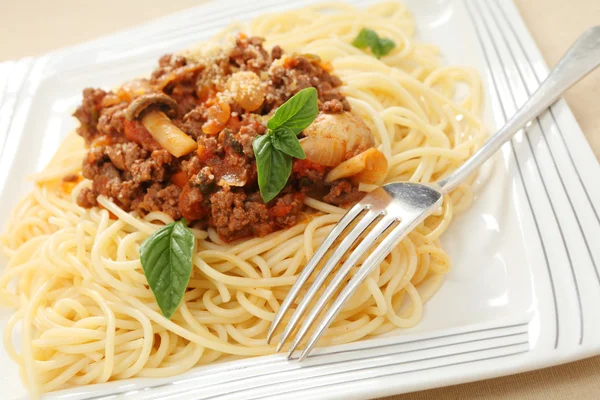 Spaghetti måltid — Stockfoto