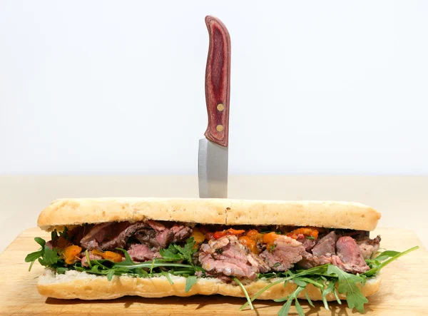 Ciabatta beef sandwich — Stock Photo, Image