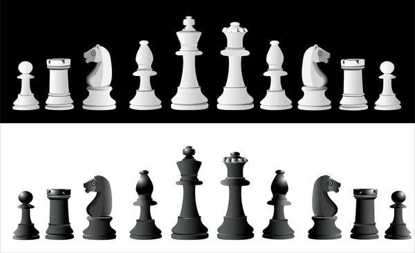 Набор шахматных фигур Полный набор шахматных фигур. Никаких сеток не используется . — стоковый вектор