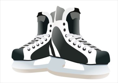 Pair of hockey skates isolated on white background clipart