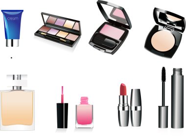 Decorative cosmetics and perfume. Isolated. clipart