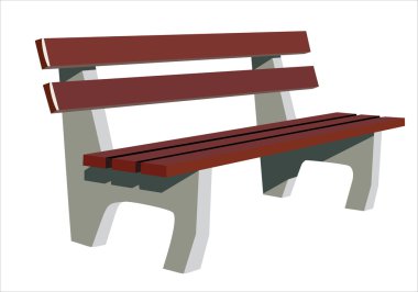 Isolate wooden bench clipart