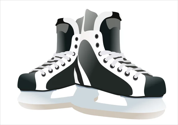 Par de patins de hóquei isolado no fundo branco — Vetor de Stock