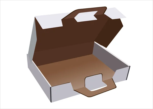 Boîte plate avec couvercle et serrure — Image vectorielle