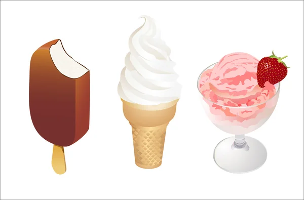 アイスクリームセット — ストックベクタ