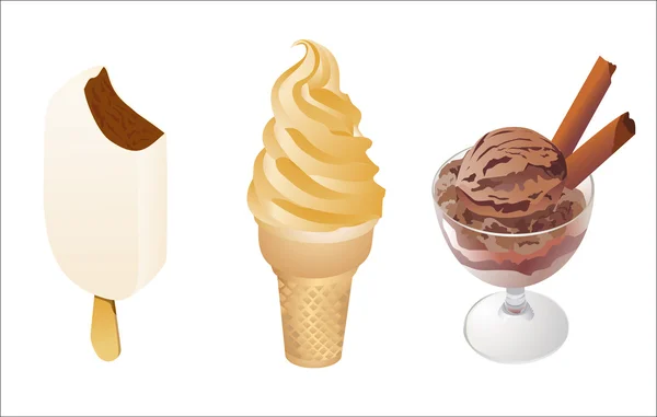 Iconos de helado. Vector — Archivo Imágenes Vectoriales