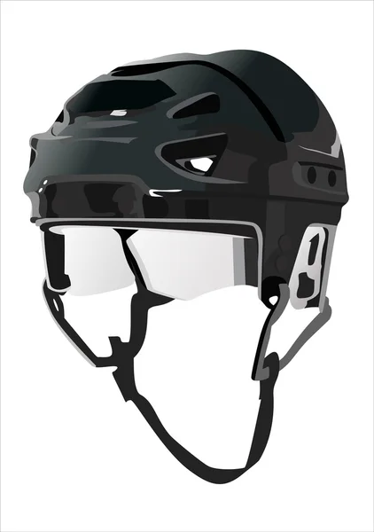 Eishockey-Helm isoliert auf schwarzem Hintergrund. — Stockvektor