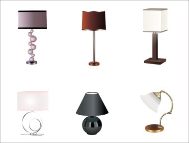 Set of table lamps. clipart