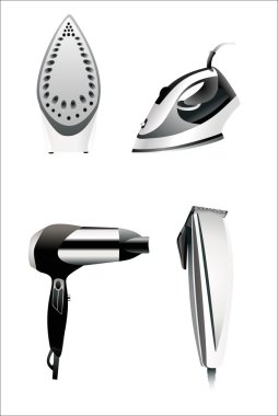 Icons set household appliances Style and realistic Icons of household appliances for web or print design clipart