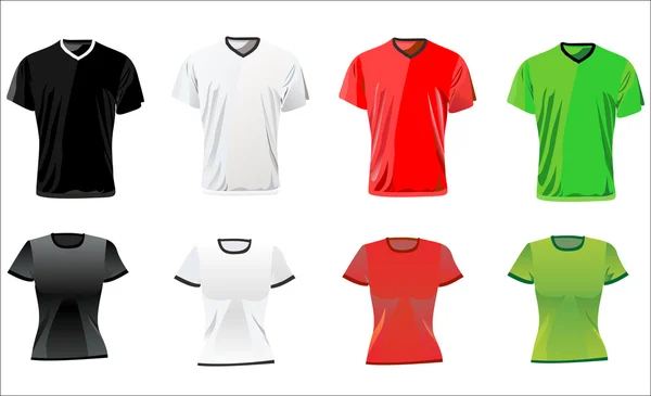 Vectorillustratie. Ontwerpsjabloon t-shirt (mannen en vrouwen) — Stockvector