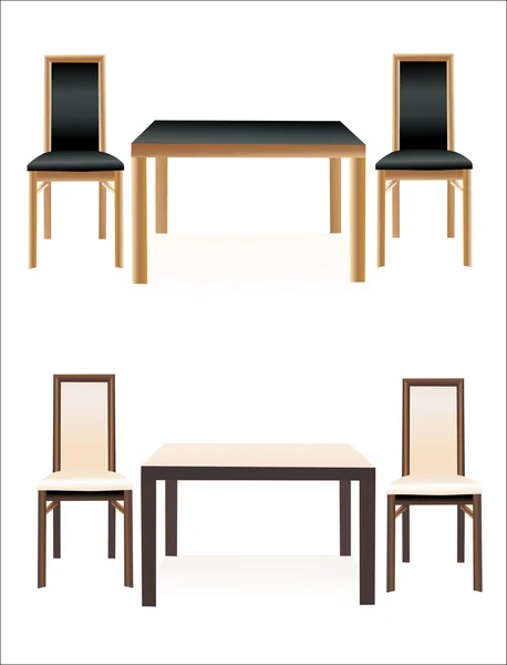 Стол и стулья — стоковый вектор