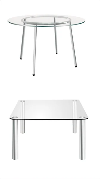 Moderner Glastisch isoliert auf weißem Hintergrund — Stockvektor
