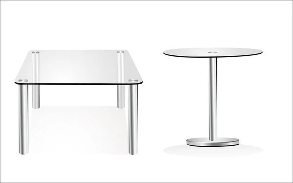 Table en verre moderne isolée sur fond blanc — Image vectorielle